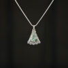 Green Aventurine tumbled stone and silver filigree pendant