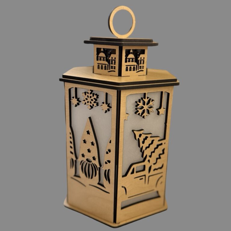 Christmas Theme Wood Lantern Tea Light Candle Holder 1 Christmas Wood Lantern