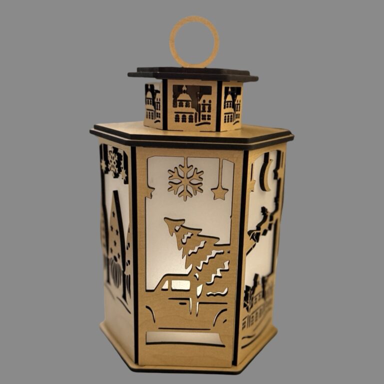 Christmas Theme Wood Lantern Tea Light Candle Holder 2 Christmas Wood Lantern Lighted