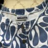 Blue White crop top label