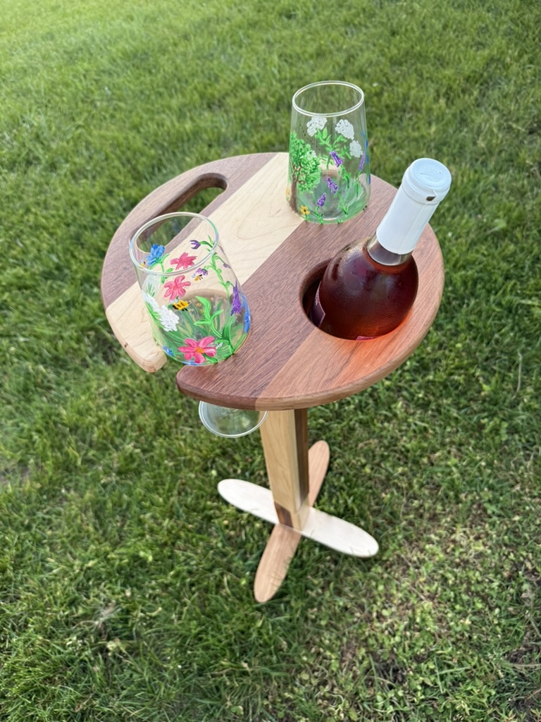 Hand Made Round Wine Table For Use Outdoors or Indoors 1 12" Round