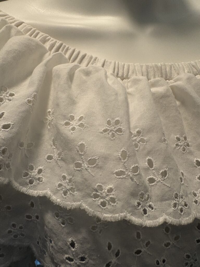 Eyelet top pattern close up