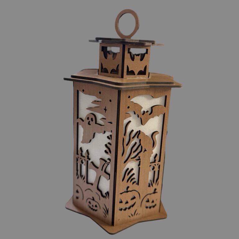 Halloween Theme Wood Lantern Tea Light Candle Holder 1 Halloween Wood Lantern