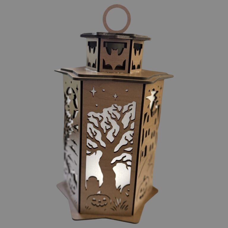Halloween Theme Wood Lantern Tea Light Candle Holder 2 Halloween Wood Lantern Lighted