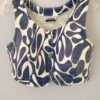 Blue White crop top full front on hanger