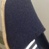 Navy espadrille canvas pattern close up