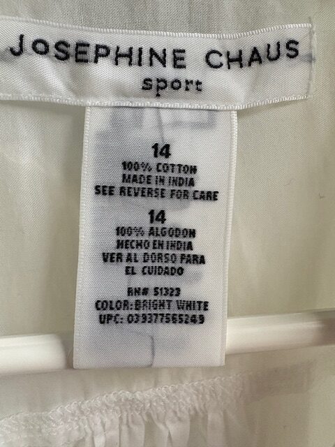 Vintage Josephine Chaus White Cotton Blouse 5 White crochet blouse label