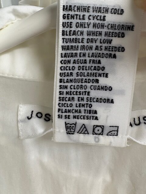 Vintage Josephine Chaus White Cotton Blouse 6 White crochet blouse fabric tag
