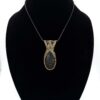 Photo of Sacred Glow Wire Wrapped Gold Sheen Obsidian Necklace on a neck form