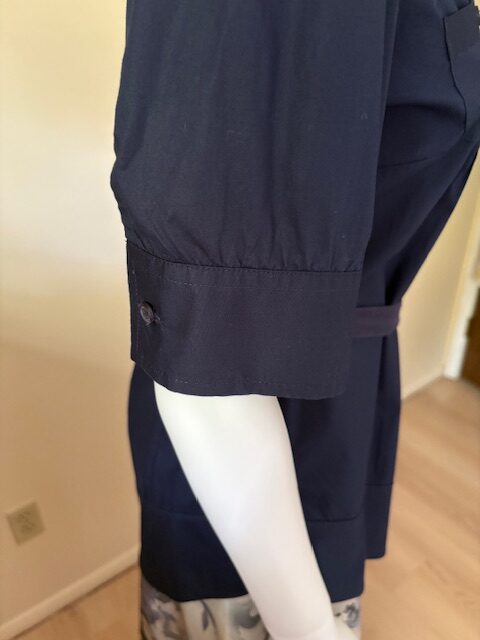 Vintage DKNY Jeans Navy Tunic Blouse 3 Navy blouse sleeve detail