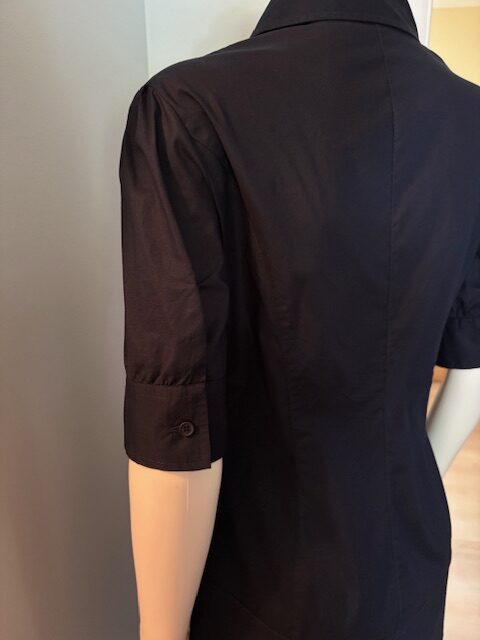 Vintage DKNY Jeans Navy Tunic Blouse 6 Navy blouse side back view
