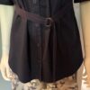 Navy blouse self belt