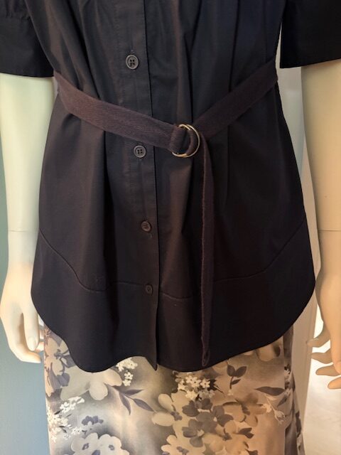Vintage DKNY Jeans Navy Tunic Blouse 4 Navy blouse self belt