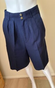 Navy blue bermuda shorts front