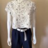 Navy blue shorts t-shirt belt