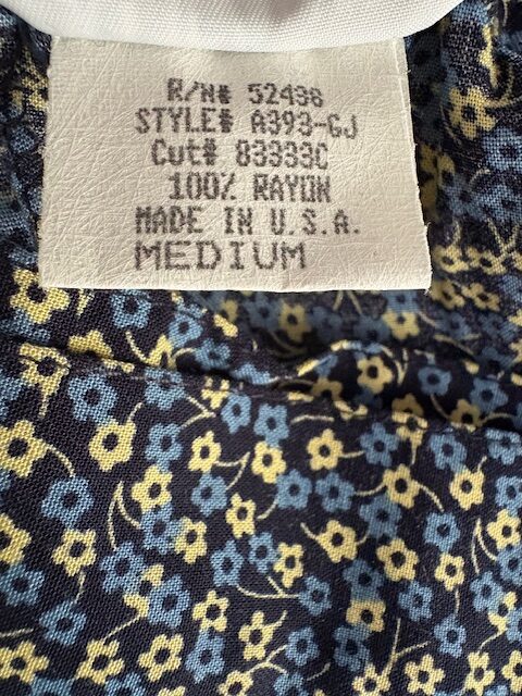 Vintage California Influence Blue and Yellow Skort 6 Skort fabric tag