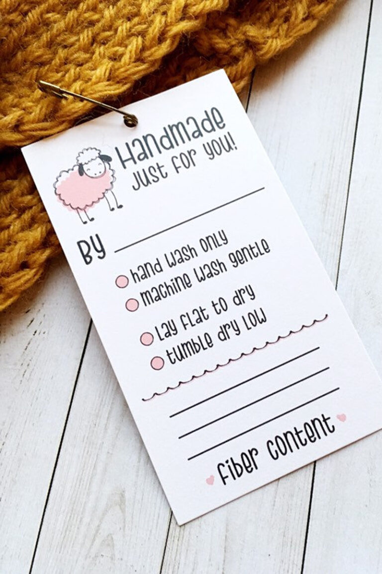Handmade Printed Sheep Care Tags: Handmade Knit Crochet Sewn Garment Labels 17 IMG 3858