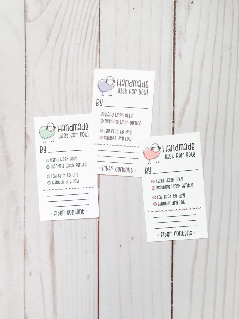 Handmade Printed Sheep Care Tags: Handmade Knit Crochet Sewn Garment Labels 14 IMG 3861