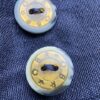 Navy blue shorts button logo