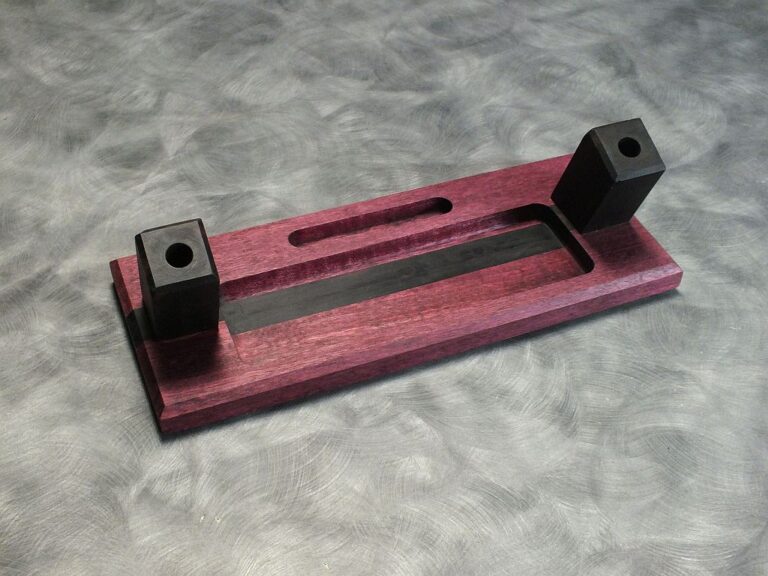Desk Set - Exotic wood Purpleheart and Ebony 4 PenSetPrplEbony1