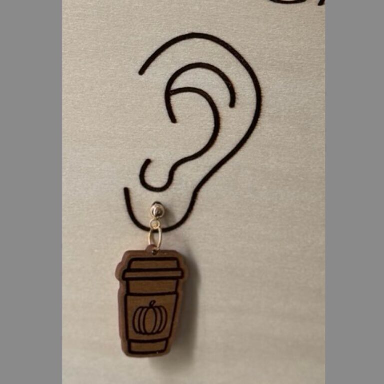 Pumpkin Coffee Wood Dangle Earrings 4 Pumpkin Coffee Wood Dangle Earrings 2