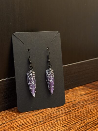 Purple Shimmer With Web Design Earrings