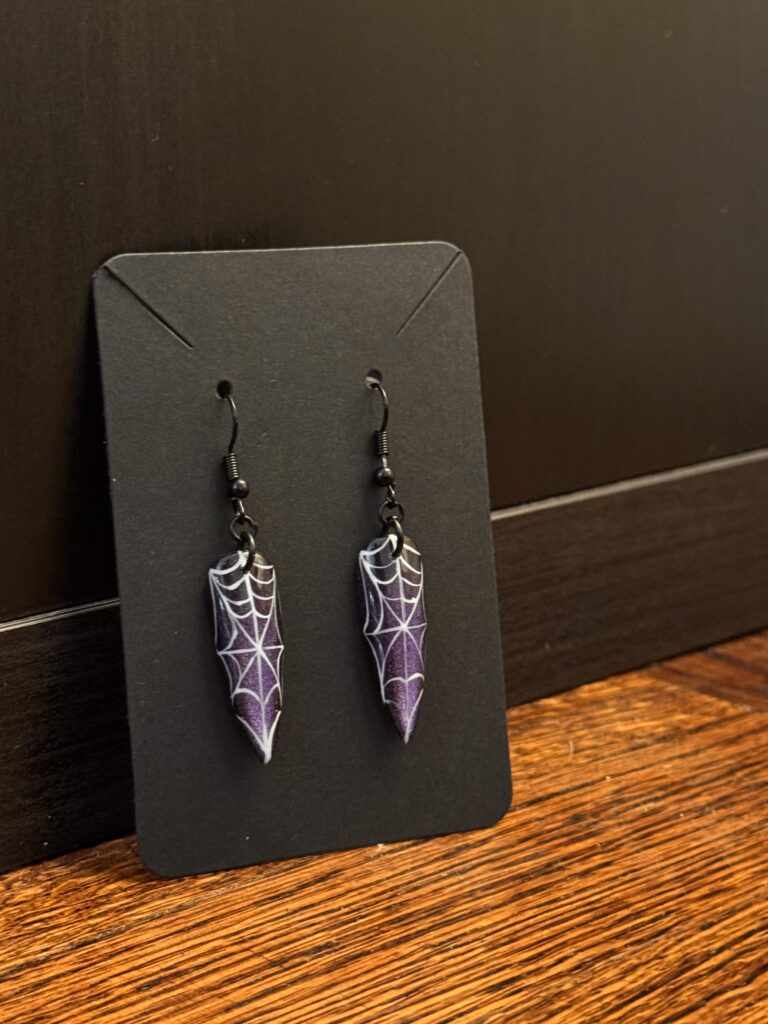 Purple Web Earrings