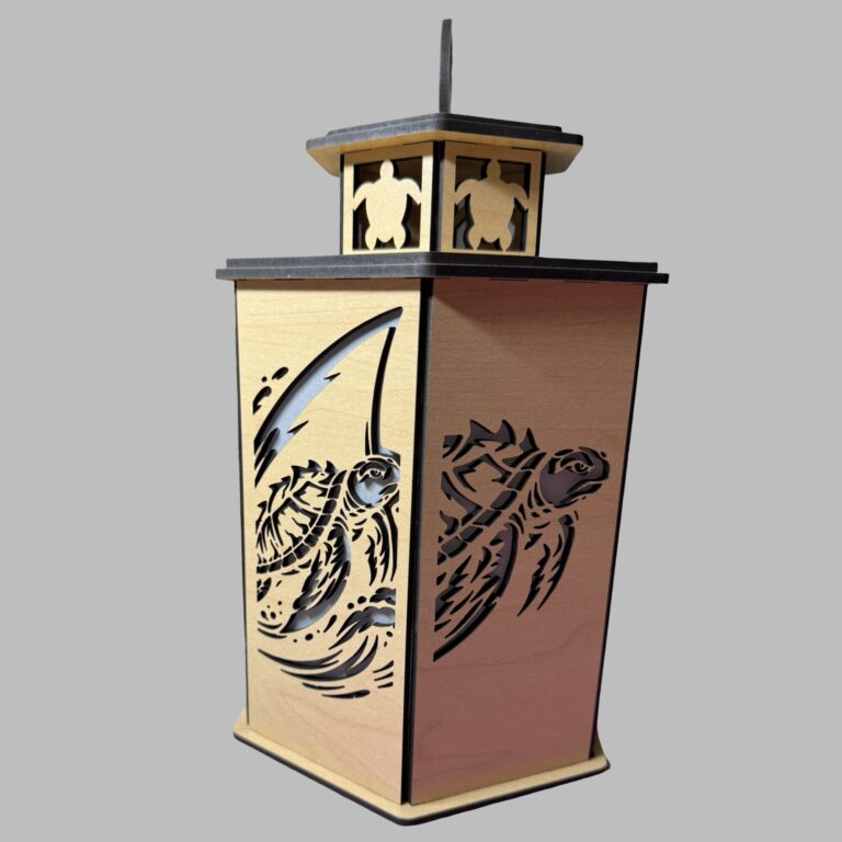 Sea Turtle Wood Lantern 1