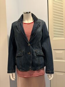 Denim Jacket red top