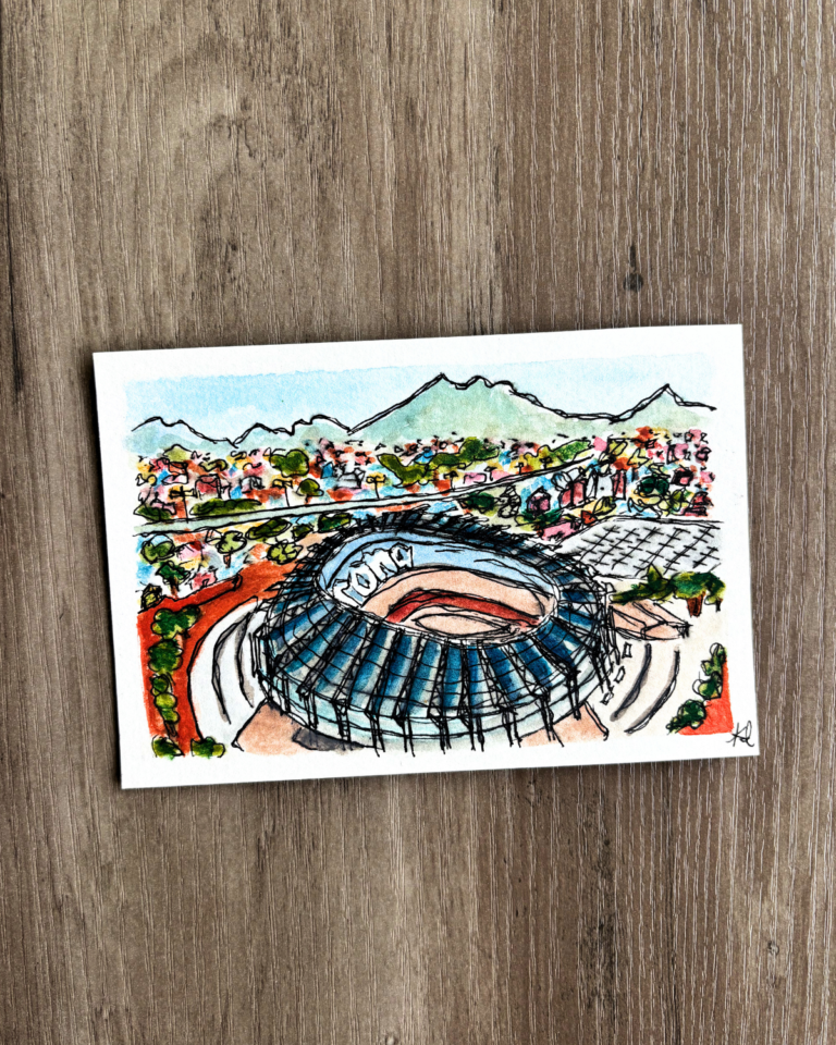 Vibrant Estadio Azteca 4x6 Watercolor Art Print 2 FFL art collection launch 10