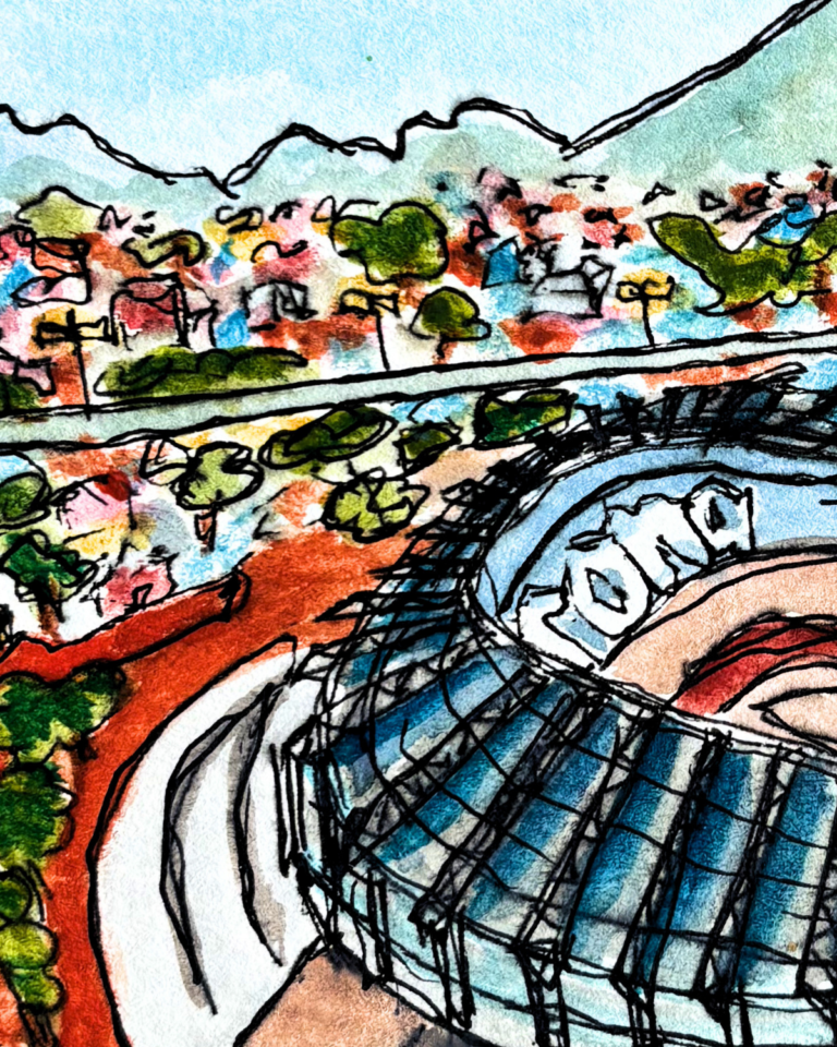 Vibrant Estadio Azteca 4x6 Watercolor Art Print 3 FFL art collection launch 11
