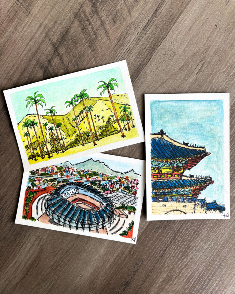 Cool South Korean Palace 4x6 Watercolor Art Print 4 FFL art collection launch 12 1