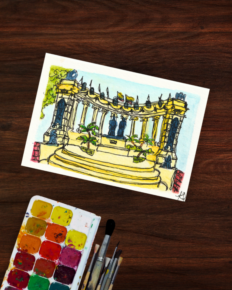 Bright Ecuadorian Landmark 4x6 Watercolor Art Print 2 FFL art collection launch 23