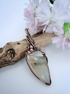 Photo of Divine Direction Wire Wrapped Shield Agate Necklace