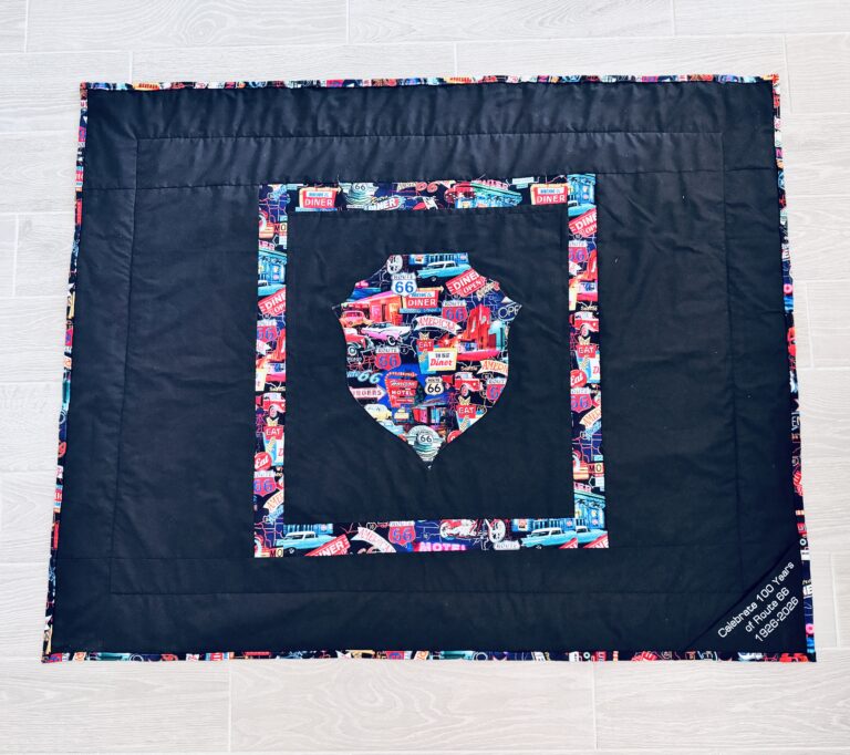 Route 66 Lap Quilt 2 Route 66 Lap Quilt Back