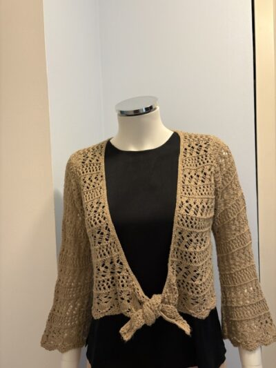 Tan Shrug with black top