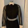 Tux blouse belt flower pin