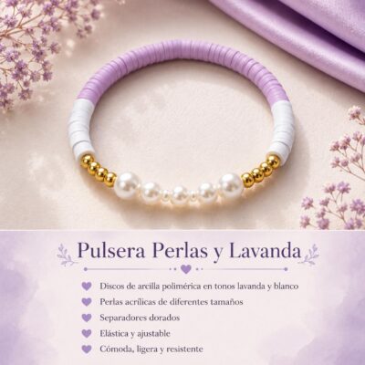 Pulsera Perlas lavandas
