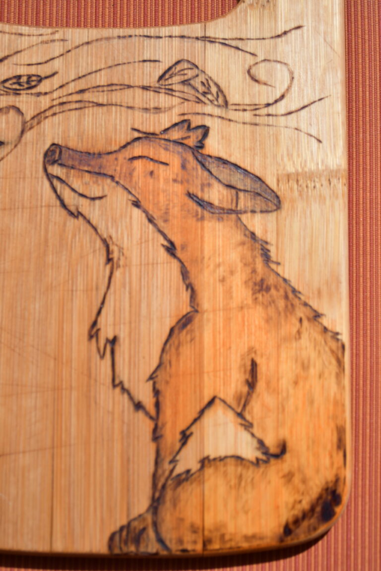 Fall Fox - Wood Burned Cutting Board 3 DSC 1529