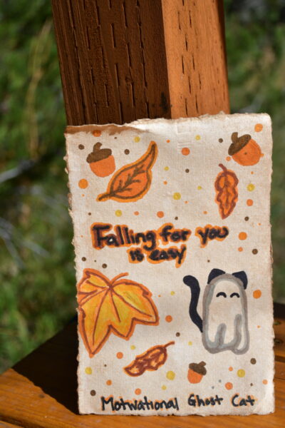 Hand Drawn Motivational Ghost Cat