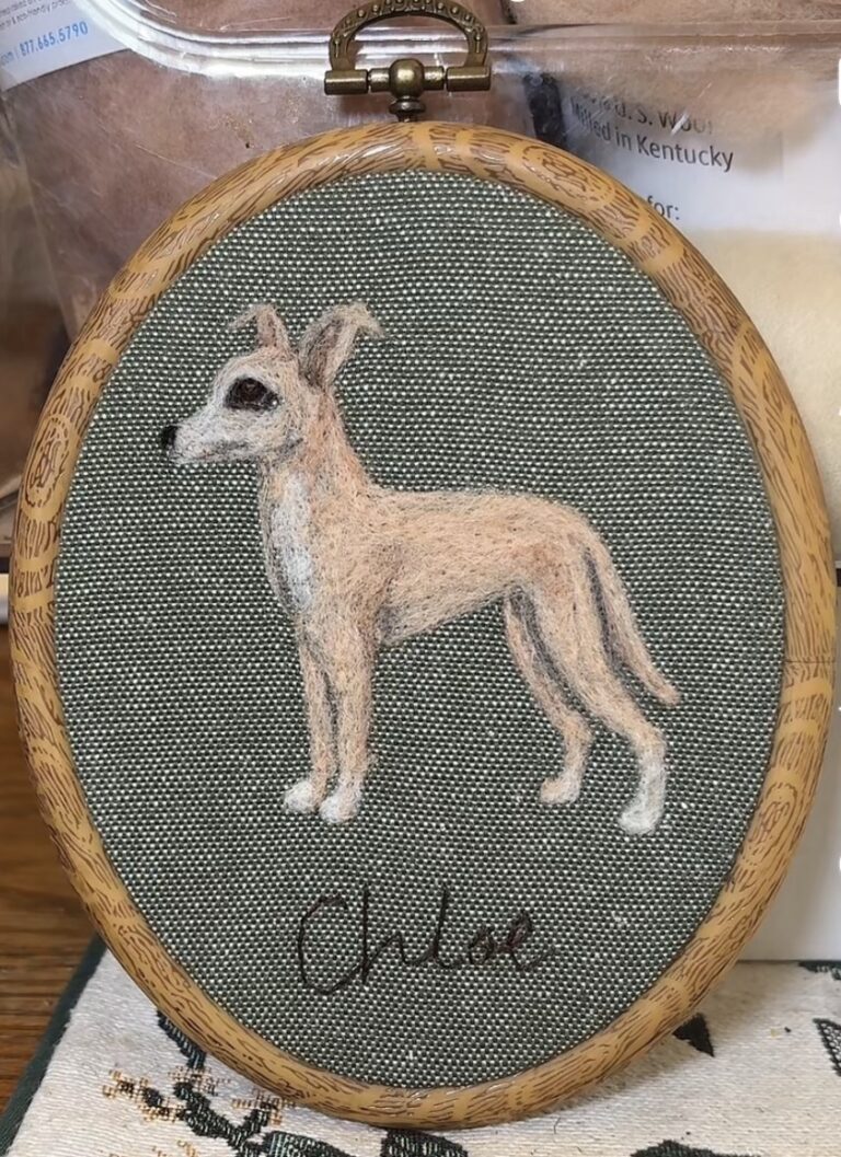(READ DESCRIPTION FIRST) Side Profile Pet Portrait hand Needle Felted 5x4 6 IMG 4660