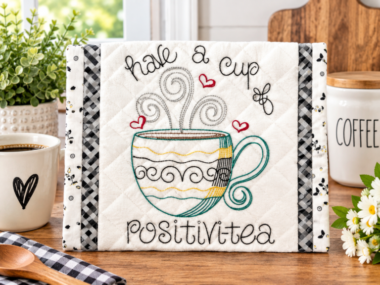 Mug Rug Black White