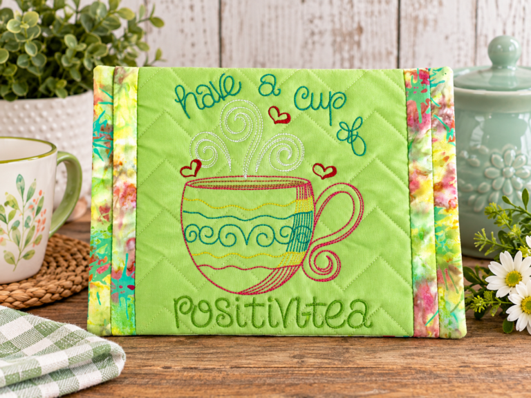Mug Rug Green Tye Dye