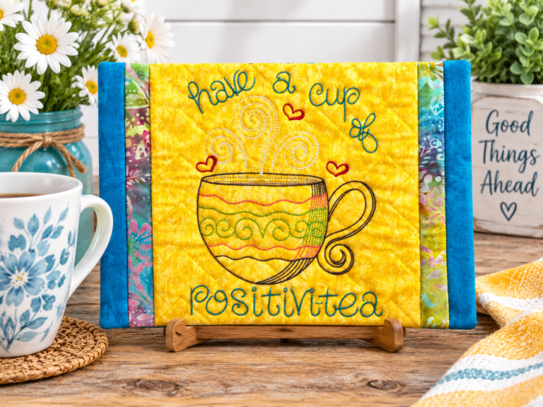 Mug Rug Yellow BLue