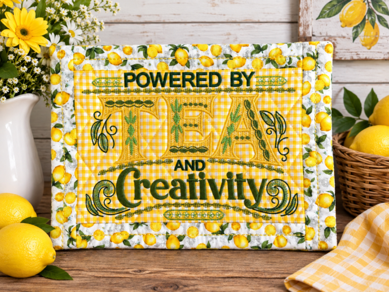 Mug Rug Yellow with Lemons