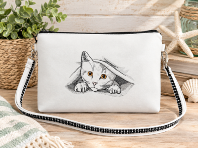 Vinyl Embroidered Crossbody Bag