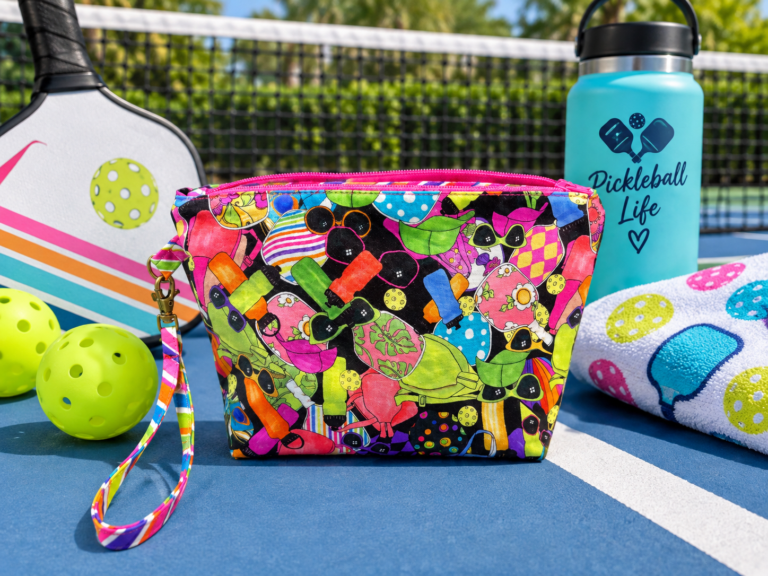Pickleball Pouch 2 Pickleball wristlet pink zipper