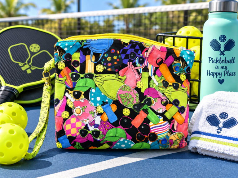 Pickleball Pouch 8 Pickleball wristlet yellow zipper lg 2