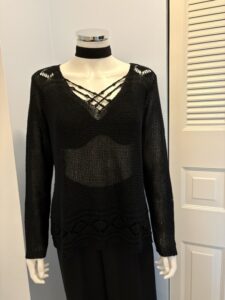 Sheer sweater front view