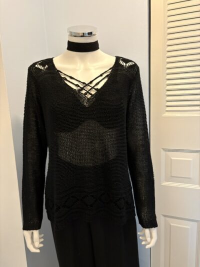 Sheer sweater front view